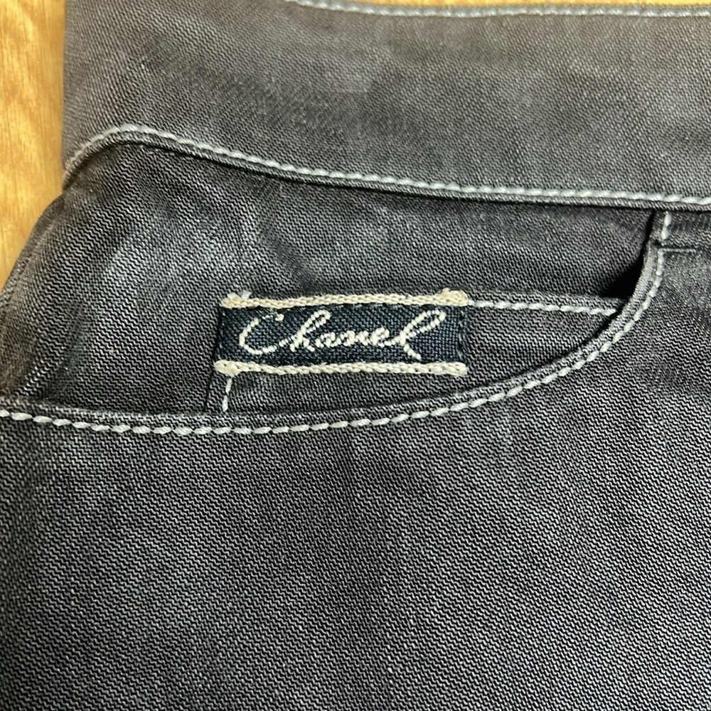 Chanel Sz 42 / US 12 Charcoal Black 100% Cotton Denim Skirt - Picture 8 of 13